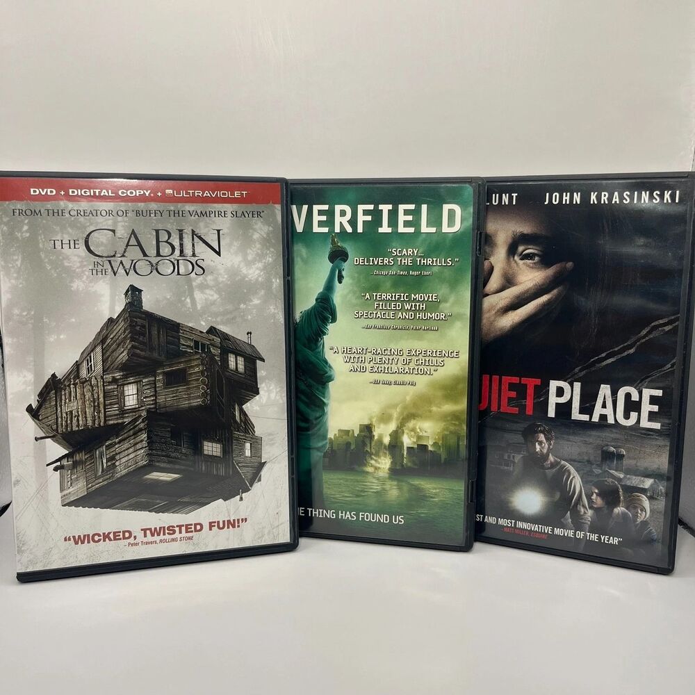 Horror DVD Bundle - The Cabin In The Woods , Cloverfield & A Quiet Place